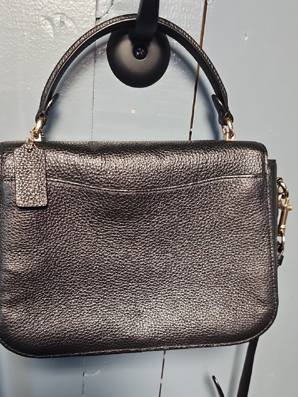 Coach Black Pebbled Leather Crossbody with Gold Hardware - Picture 2 of 5